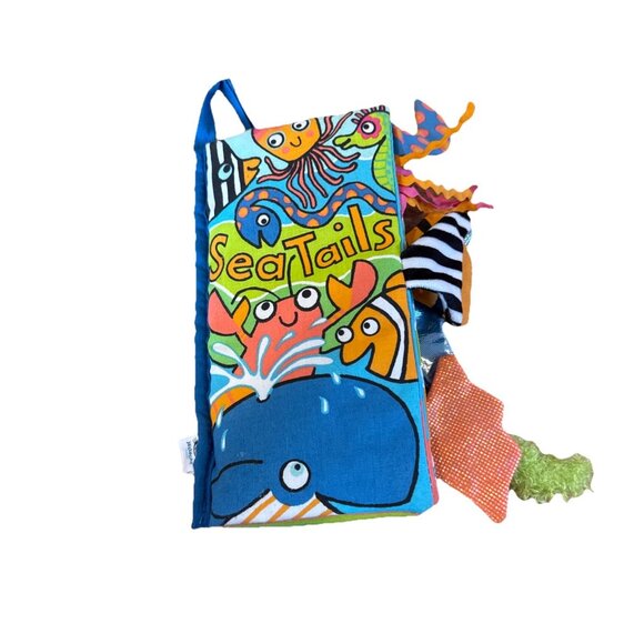 SEA TAILS  8” Soft Plush Book W/ Textures & Crinkle Sound Cover By Jellycat - Picture 1 of 6